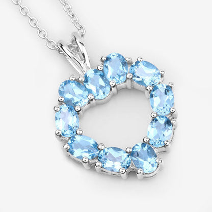 1.90 Carat Genuine Swiss Blue Topaz .925 Sterling Silver Pendant Bids.com