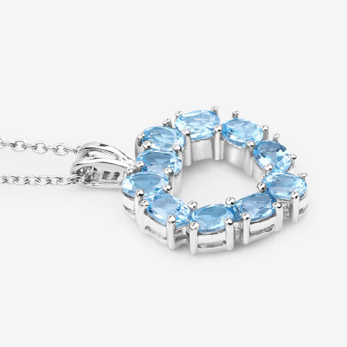 1.90 Carat Genuine Swiss Blue Topaz .925 Sterling Silver Pendant Bids.com
