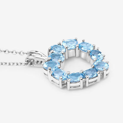 1.90 Carat Genuine Swiss Blue Topaz .925 Sterling Silver Pendant Bids.com