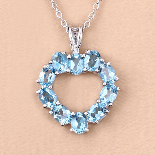 1.90 Carat Genuine Swiss Blue Topaz .925 Sterling Silver Pendant Bids.com