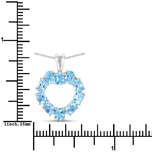 1.90 Carat Genuine Swiss Blue Topaz .925 Sterling Silver Pendant Bids.com