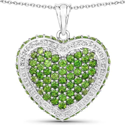 4.62 Carat Genuine Chrome Diopside .925 Sterling Silver Pendant Bids.com
