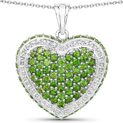 4.62 Carat Genuine Chrome Diopside .925 Sterling Silver Pendant Bids.com