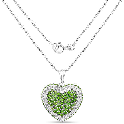 4.62 Carat Genuine Chrome Diopside .925 Sterling Silver Pendant Bids.com