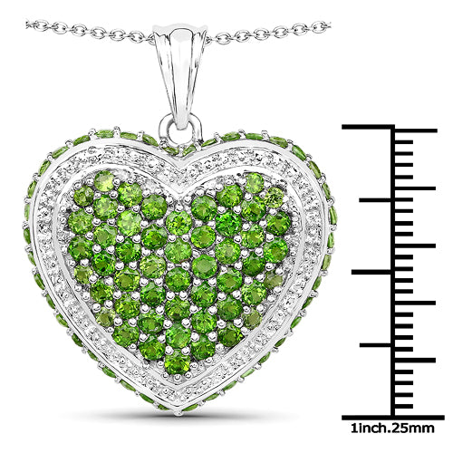 4.62 Carat Genuine Chrome Diopside .925 Sterling Silver Pendant Bids.com