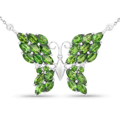 4.88 Carat Genuine Chrome Diopside and White Topaz .925 Sterling Silver Pendant Bids.com