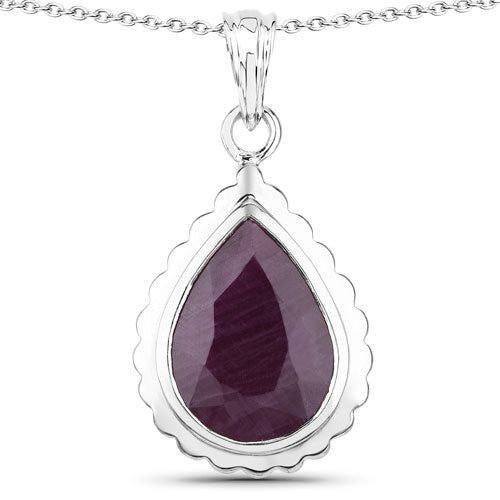 14.10 Carat Genuine Ruby .925 Sterling Silver Pendant Bids.com
