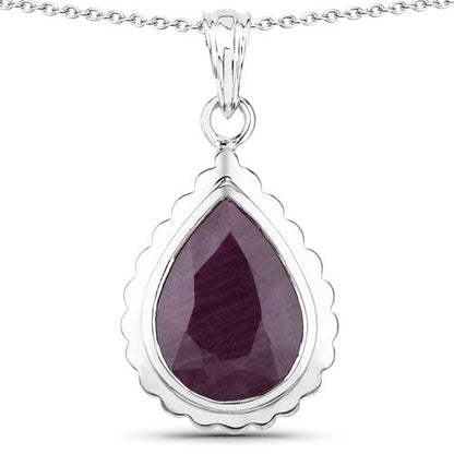 14.10 Carat Genuine Ruby .925 Sterling Silver Pendant Bids.com