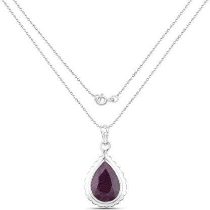 14.10 Carat Genuine Ruby .925 Sterling Silver Pendant Bids.com