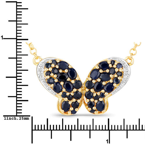 3.83 Carat Genuine Blue Sapphire and White Zircon .925 Sterling Silver Pendant Bids.com