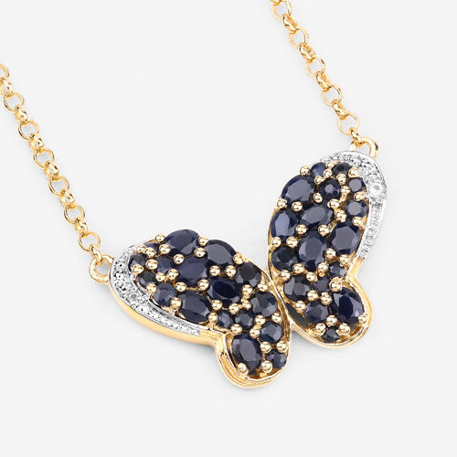 3.83 Carat Genuine Blue Sapphire and White Zircon .925 Sterling Silver Pendant Bids.com