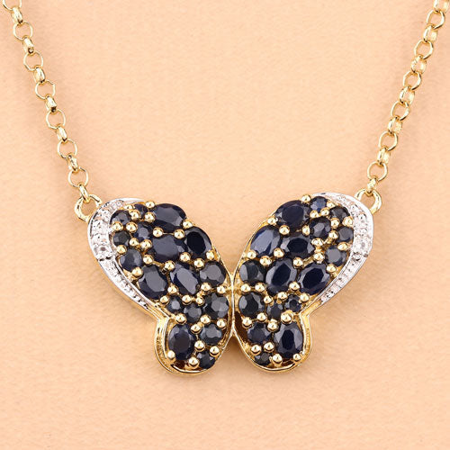 3.83 Carat Genuine Blue Sapphire and White Zircon .925 Sterling Silver Pendant Bids.com