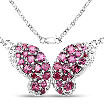 4.15 Carat Genuine Rhodolite and White Topaz .925 Sterling Silver Pendant Bids.com