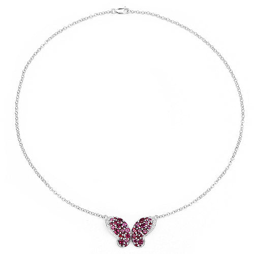 4.15 Carat Genuine Rhodolite and White Topaz .925 Sterling Silver Pendant Bids.com