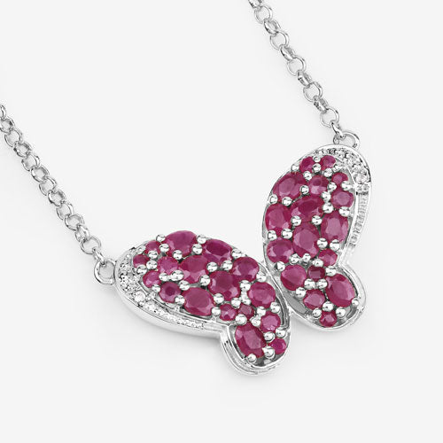 4.15 Carat Genuine Ruby and White Zircon .925 Sterling Silver Pendant Bids.com