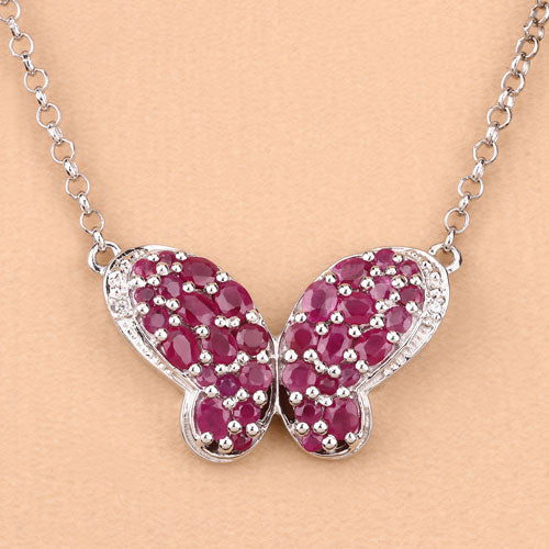 4.15 Carat Genuine Ruby and White Zircon .925 Sterling Silver Pendant Bids.com