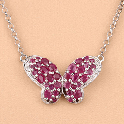4.15 Carat Genuine Ruby and White Zircon .925 Sterling Silver Pendant Bids.com