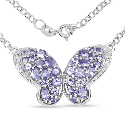 3.31 Carat Genuine Tanzanite & White Topaz .925 Sterling Silver Pendant Bids.com