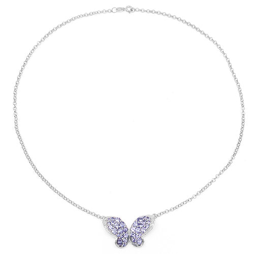 3.31 Carat Genuine Tanzanite & White Topaz .925 Sterling Silver Pendant Bids.com