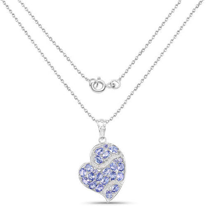 3.40 Carat Genuine Tanzanite and White Topaz .925 Sterling Silver Pendant Bids.com