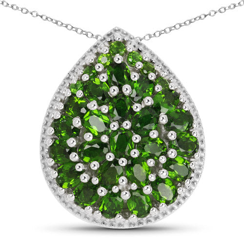 4.65 Carat Genuine Chrome Diopside .925 Sterling Silver Pendant Bids.com