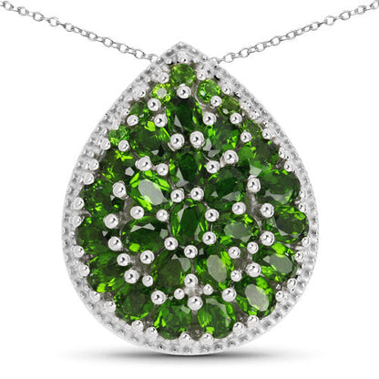 4.65 Carat Genuine Chrome Diopside .925 Sterling Silver Pendant Bids.com