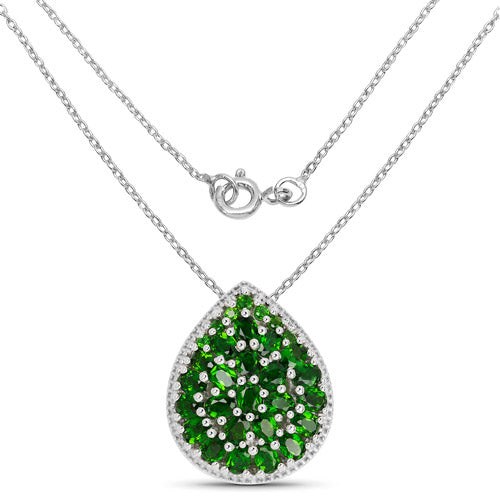 4.65 Carat Genuine Chrome Diopside .925 Sterling Silver Pendant Bids.com
