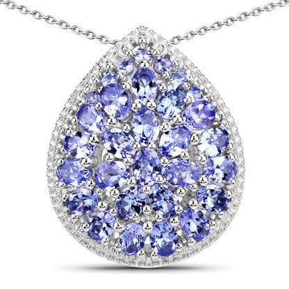4.16 Carat Genuine Tanzanite .925 Sterling Silver Pendant Bids.com