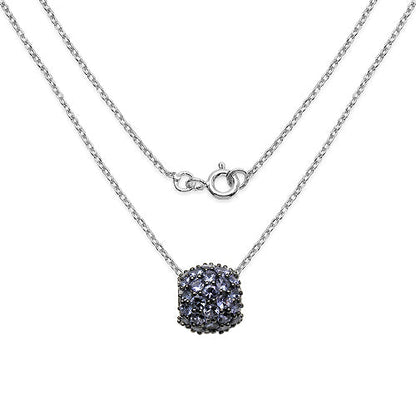 3.08 Carat Genuine Tanzanite .925 Sterling Silver Pendant Bids.com