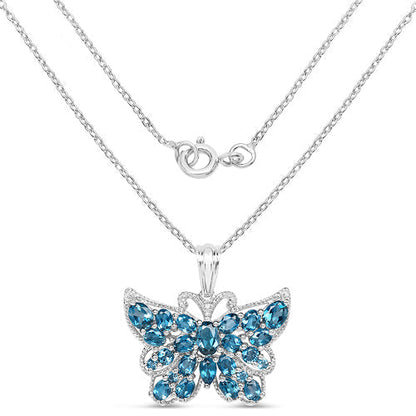 4.81 Carat Genuine London Blue Topaz .925 Sterling Silver Pendant Bids.com