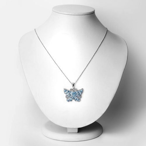 4.84 Carat Genuine Swiss Blue Topaz .925 Sterling Silver Pendant Bids.com