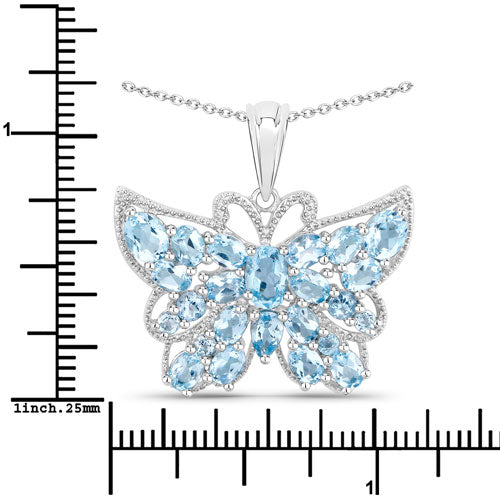 4.84 Carat Genuine Swiss Blue Topaz .925 Sterling Silver Pendant Bids.com