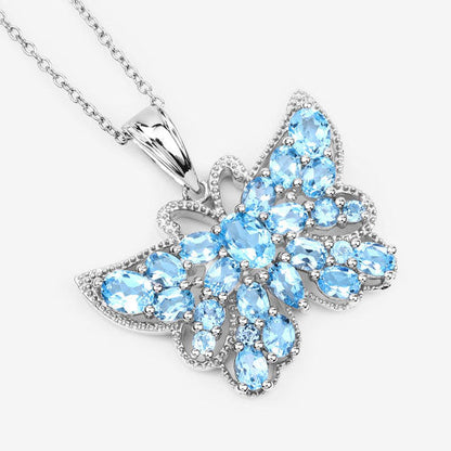 4.84 Carat Genuine Swiss Blue Topaz .925 Sterling Silver Pendant Bids.com