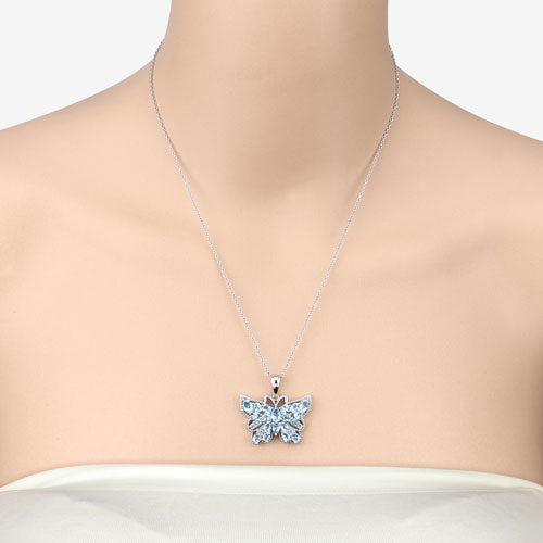 4.84 Carat Genuine Swiss Blue Topaz .925 Sterling Silver Pendant Bids.com