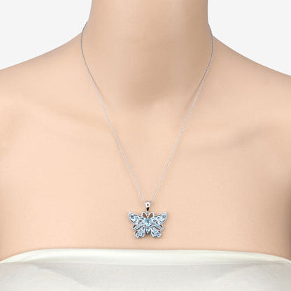 4.84 Carat Genuine Swiss Blue Topaz .925 Sterling Silver Pendant Bids.com