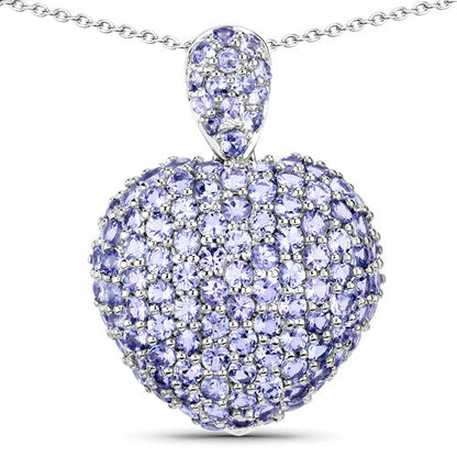 6.01 Carat Genuine Tanzanite .925 Sterling Silver Pendant Bids.com