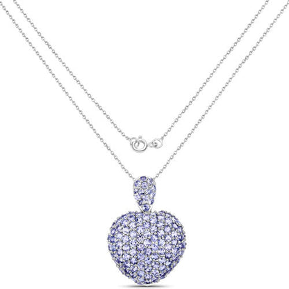 6.01 Carat Genuine Tanzanite .925 Sterling Silver Pendant Bids.com