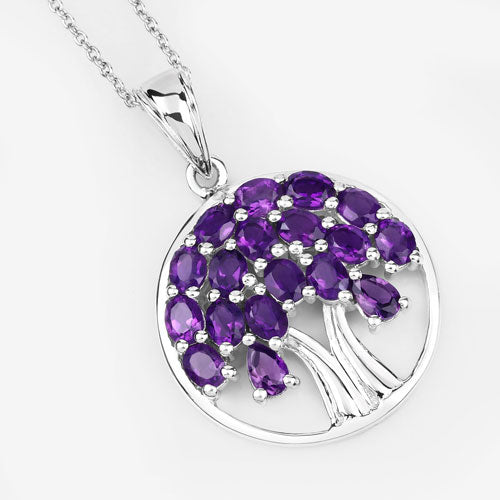 2.94 Carat Genuine Amethyst .925 Sterling Silver Pendant Bids.com