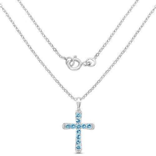 3.85 Carat Genuine Blue Topaz .925 Sterling Silver Pendant Bids.com