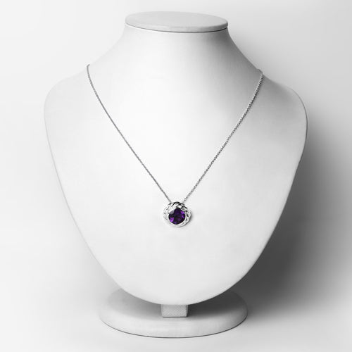 3.30 Carat Genuine Amethyst .925 Sterling Silver Pendant Bids.com