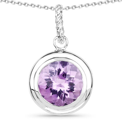 8.00 Carat Genuine Amethyst .925 Sterling Silver Pendant Bids.com