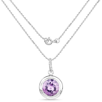 8.00 Carat Genuine Amethyst .925 Sterling Silver Pendant Bids.com