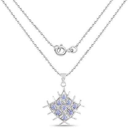 0.90 Carat Genuine Tanzanite .925 Sterling Silver Pendant Bids.com