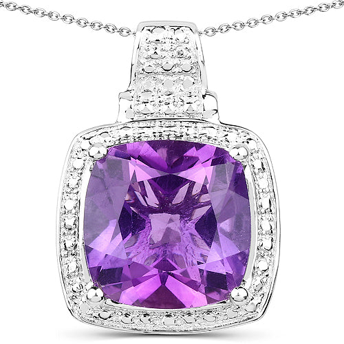 5.85 Carat Genuine Amethyst .925 Sterling Silver Pendant Bids.com