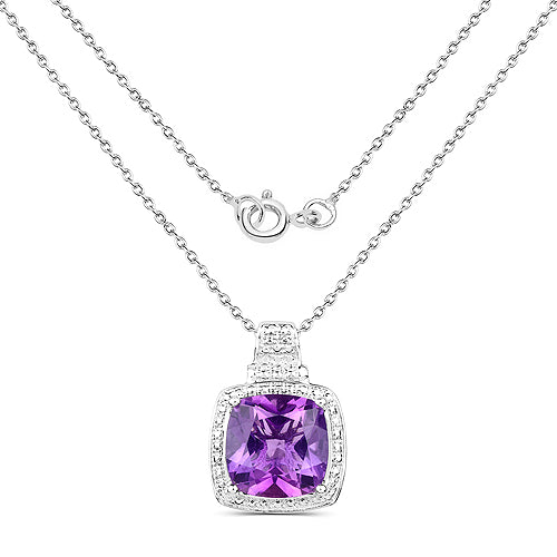 5.85 Carat Genuine Amethyst .925 Sterling Silver Pendant Bids.com