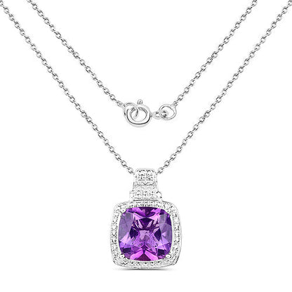 5.85 Carat Genuine Amethyst .925 Sterling Silver Pendant Bids.com