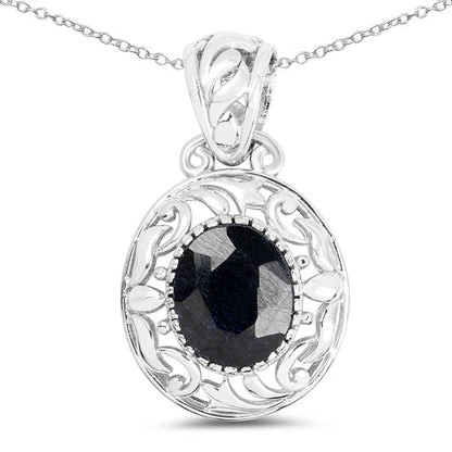 5.94 Carat Dyed Sapphire .925 Sterling Silver Pendant Bids.com