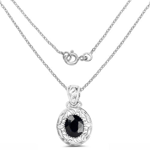 5.94 Carat Dyed Sapphire .925 Sterling Silver Pendant Bids.com