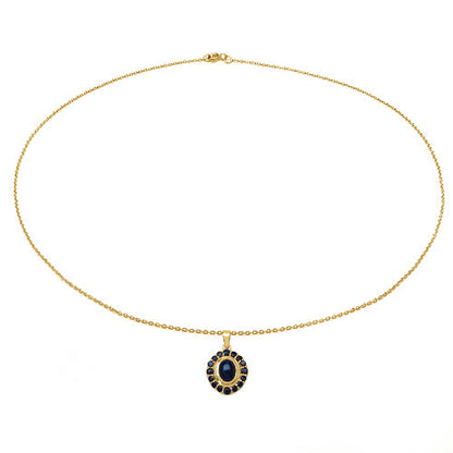 3.02 Carat Genuine Blue Sapphire .925 Sterling Silver Pendant Bids.com