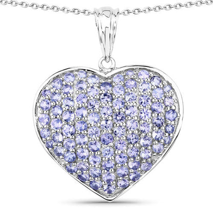 4.86 Carat Genuine Tanzanite .925 Sterling Silver Pendant Bids.com